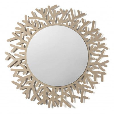 Arti e Mestieri - Coral - Specchio da parete rotondo in metallo dal design moderno - Colore: Beige - SKU: 0SP5180C116