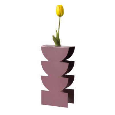 Arti e Mestieri Memphis Vaso portafiore decorativo in metallo dal design particolare Colore: Viola