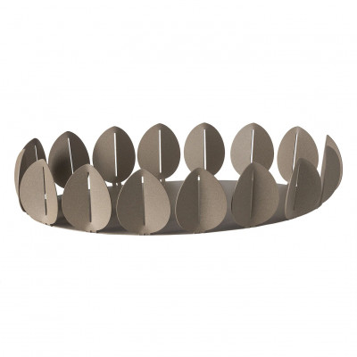  Arti e Mestieri - Ficus - Vassoio ovale in metallo dal design moderno - Colore: Beige - SKU: 0VA5157C116 