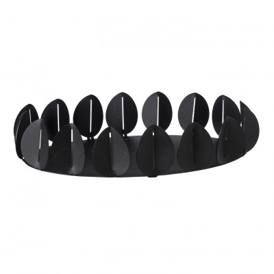  Arti e Mestieri - Ficus - Vassoio ovale in metallo dal design moderno - Colore: Nero - SKU: 0VA5157C71 