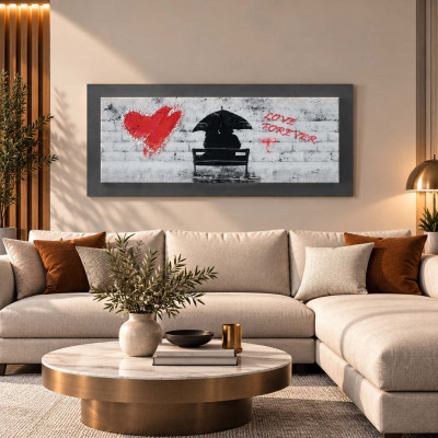 Artitalia Pannello tema figurativo in legno effetto rilievo e dettagli argento 100X50 Colore: Ardesia