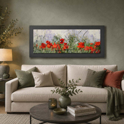 Artitalia Quadro in legno tema paesaggio in rilievo dettagli in argento moderno 100X50 Colore: Ardesia