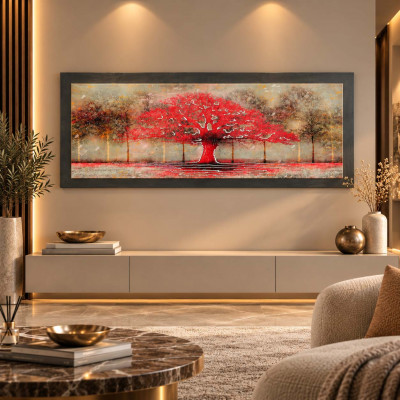 Artitalia Quadro moderno in legno tema paesaggio in rilievo dettagli in argento 100X50 Colore: Ardesia