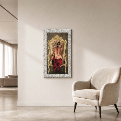 Artitalia Stampa figurativa con cornice argento moderna con glitter e strass 51x86