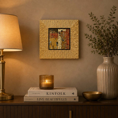 Artitalia Klimt Stampa piccola con cornice in legno dorato "Fulfilment II" 26x26