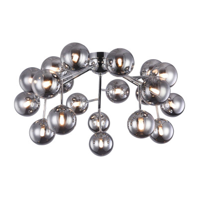 Maytoni - Dallas - Lampadario da soffitto con bocce in vetro soffiato dalle linee moderne - Colore: Cromato - 20 Lampadine G9 28W - IP20 - SKU: MOD545PL-20CH