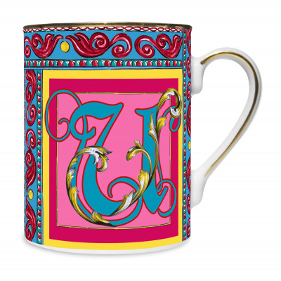  Baci Milano - Ortigia - Mug in porcellana dal design classico "lettera U" - Colore: Multicolore - SKU: MUG.ORTU 