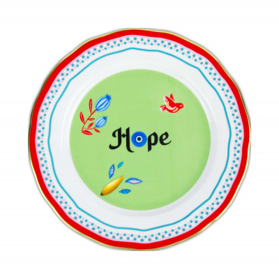 Baci Milano - Mamma Mia - Piatto frutta in porcellana dal design moderno ed elegante "Hope" - Colore: Multicolore - SKU: PLA3.MAM06