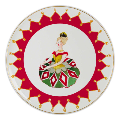  Baci Milano - Carol - Piatto frutta rotondo in porcellana - Colore: Bianco/Rosso - SKU: XPLA3.CAR01 