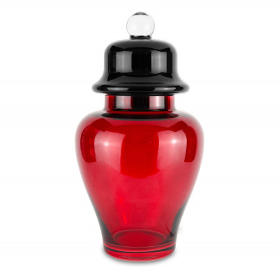 Baci Milano - Carol - Potiche piccola in vetro - Colore: Rosso/Nero - SKU: XPOT.CAR01