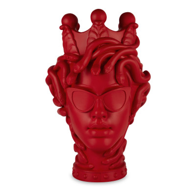Baci Milano - Sagrada Familia - Scultura piccola da tavolo o da appendere con testa donna "la vipera" - Colore: Rosso - SKU: CAME.SAG03C
