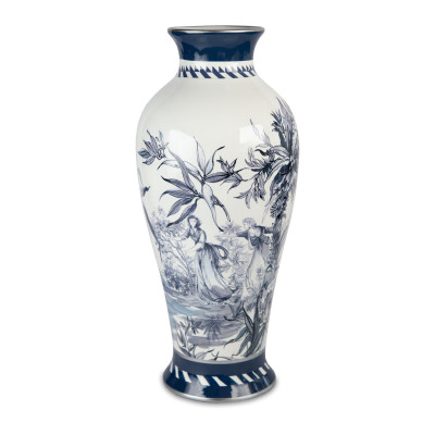 Baci Milano - Versailles - Vaso da interni in porcellana dal design classico - Colore: Blu - SKU: NVAS1.VER01