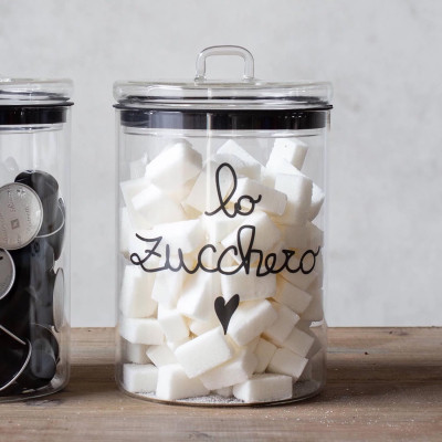  Simple Day - Lo Zucchero - Barattolo con coperchio ermetico in vetro - Colore: Trasparente - SKU: 10012219 