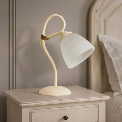Be Light Dallas Abat-jour classica in metallo con paralume in vetro Colore: Avorio