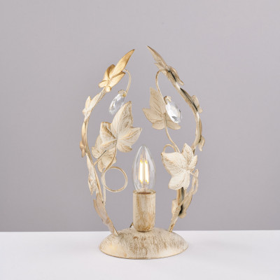 Be Light Edera Abatjour lampada da comodino con struttura in metallo dalle linee classiche Colore: Avorio