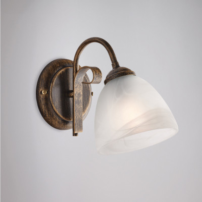 Be Light - Forgiato - Applique da parete dal design classico in metallo laccato con diffusore in vetro - 1 Lampadina E14 42W - IP20 - SKU: BL301-AP1