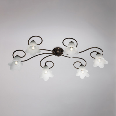 Be Light - Alice - Illuminazione da soffitto grande dalle linee classiche diffusori in vetro - 6 Lampadine E14 40W - IP20 - SKU: BL230-PL6