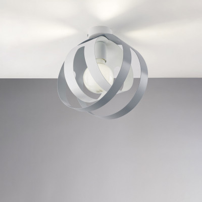 Be Light - Tobias - Lampada a soffitto con struttura e diffusore in metallo dal design moderno - Colore: Grigio - 1 Lampadina - E27 - 55W - IP20 - SKU: BL302-PL1-BG