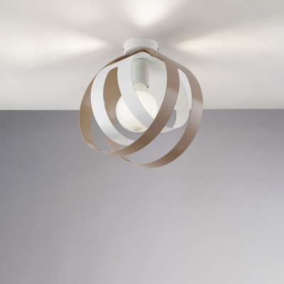 Be Light - Tobias - Lampada a soffitto con struttura e diffusore in metallo dal design moderno - 1 Lampadina E27 55W - IP20 - SKU: BL302-PL1