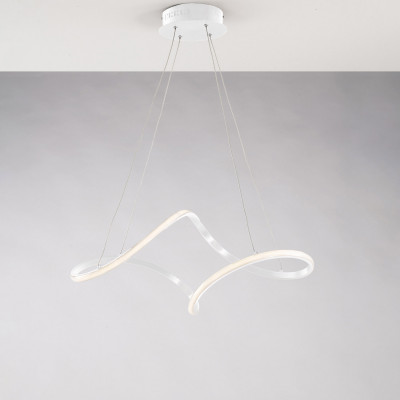 Be Light - Dana - Lampada a sospensione a LED con struttura in alluminio e diffusore in acrilico - 1 Lampadina Led Integrato 44W - Lumen 5180 - Gradi Kelvin 4000k Luce Naturale - IP20 - SKU: BL328-S