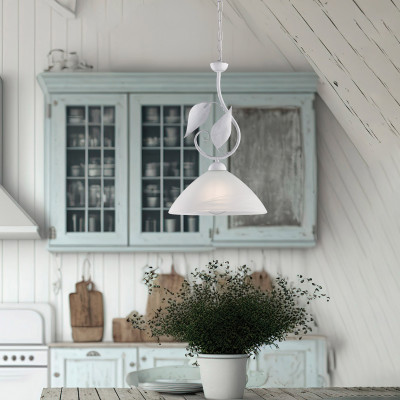 Be Light - Esse - Lampada a sospensione classica con struttura in metallo e diffusore in vetro - 1 Lampadina E27 55W - IP20 - SKU: BL313-1