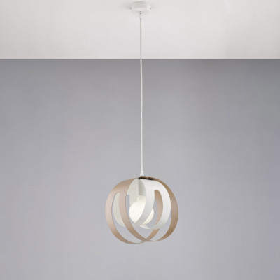 Be Light - Tobias - Lampada a sospensione con struttura e diffusore in metallo dal design moderno - 1 Lampadina E27 55W - IP20 - SKU: BL302-S1