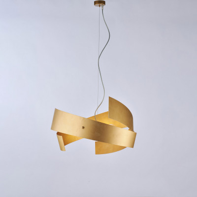 Be Light - Elisa - Lampada a sospensione con struttura e paralume in metallo dalle linee moderne - Colore: Oro - 3 Lampadine - E27 - 60W - IP20 - SKU: BL226-3-ORO