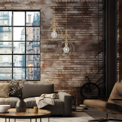 Be Light - Olimpia - Lampada a sospensione con struttura in metallo dalle linee moderne - 1 Lampadina E27 60W - IP20 - SKU: BL221