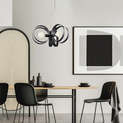 Be Light - Peter - Lampada a sospensione con struttura moderna in metallo - 3 Lampadine E27 55W - IP20 - SKU: BL306-3