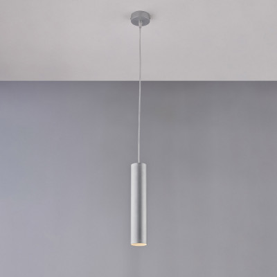 Be Light - Dag - Lampada a sospensione in metallo con diffusore cilindrico dal design moderno - Colore: Argento - 1 Lampadina - GU10 - 35W - IP20 - SKU: BL297-S1-ARG
