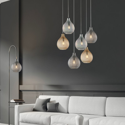 Be Light - Diamante - Lampada a sospensione in metallo laccato con diffusore in vetro moderno - 1 Lampadina E27 55W - IP20 - SKU: BL300-S1
