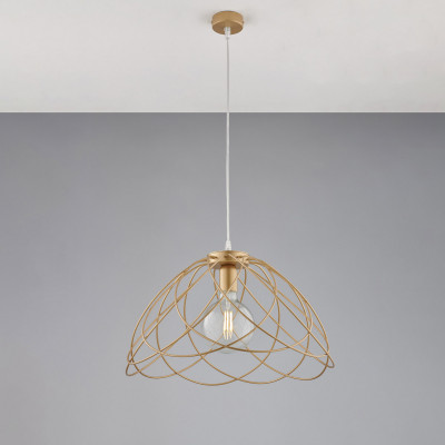 Be Light - Pagoda - Lampada a sospensione moderna con struttura e diffusore in metallo - Colore: Oro - 1 Lampadina - E27 - 55W - IP20 - SKU: BL298-S1-ORO