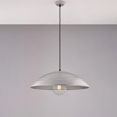 Be Light - Sender - Lampada a sospensione moderna con struttura e diffusore in metallo - Colore: Argento - 1 Lampadina - E27 - 55W - IP20 - SKU: BL308-1-ARG