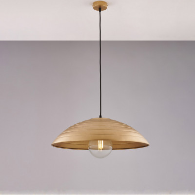 Be Light - Sender - Lampada a sospensione moderna con struttura e diffusore in metallo - Colore: Oro - 1 Lampadina - E27 - 55W - IP20 - SKU: BL308-1-ORO