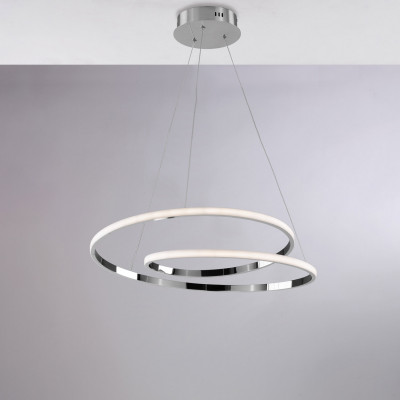 Be Light - Malena - Lampada a sospensione moderna con struttura in alluminio e diffusore a LED - 1 Lampadina Led Integrato 60W - Lumen 5950 - Gradi Kelvin 4000k Luce Naturale - IP20 - SKU: BL247-S