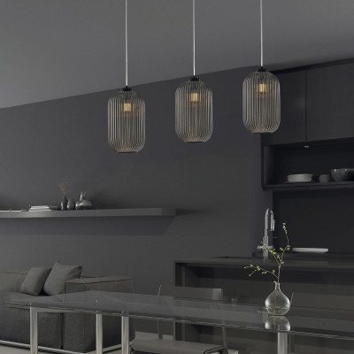 Be Light - Krizia - Lampada a sospensione moderna con struttura in metallo e diffusore in vetro - 1 Lampadina E27 55W - IP20 - SKU: BL310-S1