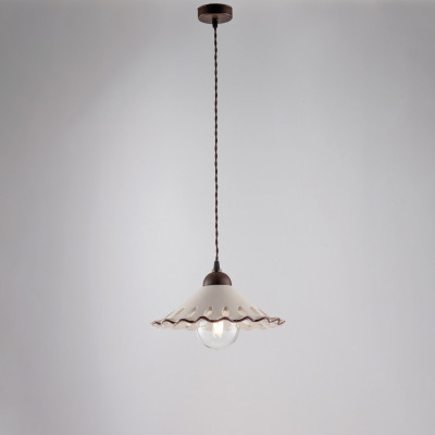 Be Light Osteria Lampada a sospensione rustica con singolo diffusore in ceramica Colore: Ruggine