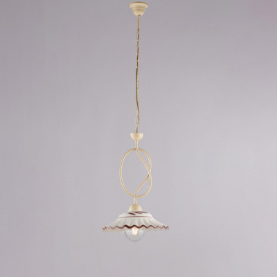 Be Light Bistrot Lampada a sospensione rustica con struttura in metallo e diffusore in ceramica Colore: Avorio