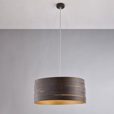 Be Light - Mambo - Lampada a sospensione singola dalle linee moderne con struttura in metallo - Colore: Ruggine - 3 Lampadine - E27 - 60W - IP20 - SKU: BL157-3-RGO