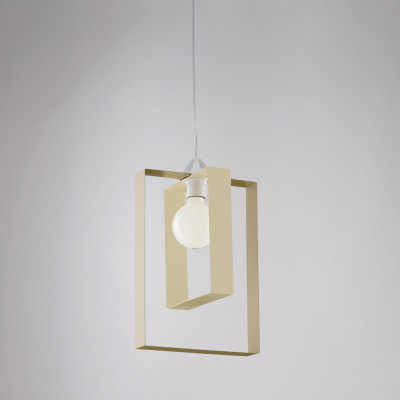 Be Light Duplo Lampada a sospensione singola struttura in metallo dalle linee moderne Colore: Avorio/Tortora
