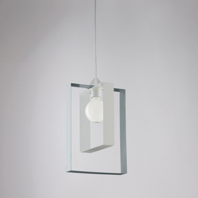 Be Light Duplo Lampada a sospensione singola struttura in metallo dalle linee moderne Colore: Bianco/Grigio