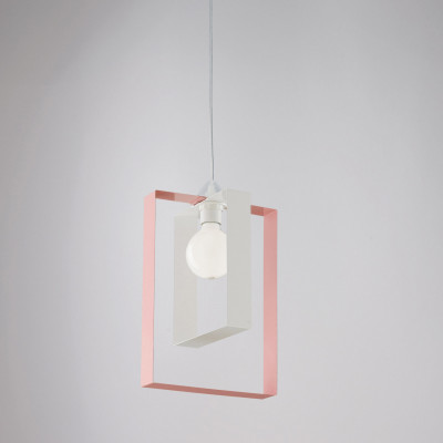 Be Light Duplo Lampada a sospensione singola struttura in metallo dalle linee moderne Colore: Bianco/Rosa