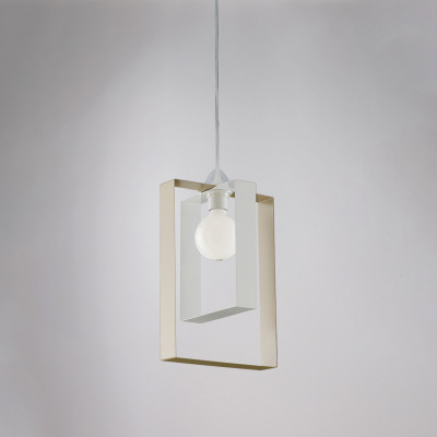 Be Light Duplo Lampada a sospensione singola struttura in metallo dalle linee moderne Colore: Bianco/Tortora