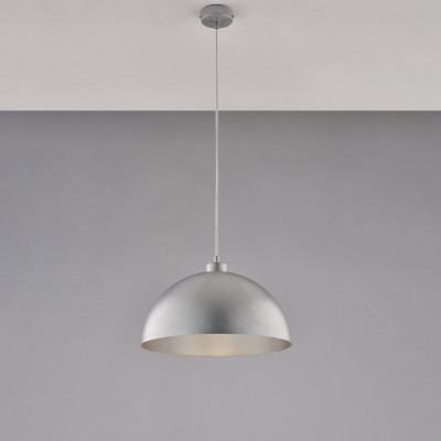 Be Light - Marcus - Lampada a sospensione struttura e paralume medio in metallo dal design moderno - Colore: Argento - 1 Lampadina - E27 - 55W - IP20 - SKU: BL289-1-DM35-ARG