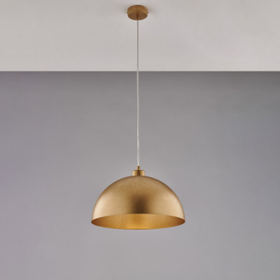 Be Light - Marcus - Lampada a sospensione struttura e paralume medio in metallo dal design moderno - Colore: Oro - 1 Lampadina - E27 - 55W - IP20 - SKU: BL289-1-DM35-ORO