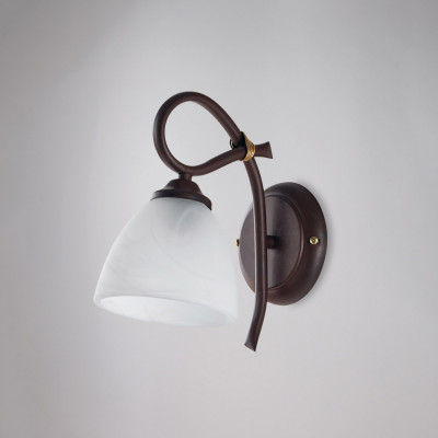 Be Light - Dallas - Lampada da parete classica con struttura in metallo e paralumi in vetro - Colore: Ruggine - 1 Lampadina - E14 - 40W - IP20 - SKU: BL217-AP1-RG
