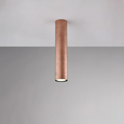 Be Light - Dag - Lampada da soffitto in metallo con diffusore cilindrico dal design moderno - Colore: Rame - 1 Lampadina - GU10 - 35W - IP20 - SKU: BL297-PL1-RM
