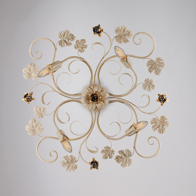 Be Light - Iris - Lampada da soffitto piccola con struttura in metallo dalle linee classiche - 4 Lampadine E14 40W - IP20 - SKU: BL169-PL4