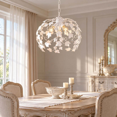 Be Light Edera Lampadario grande con struttura in metallo dalle linee classiche Colore: Bianco