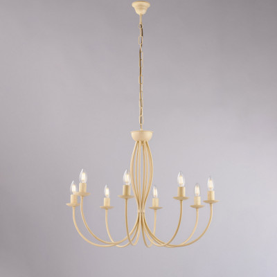 Be Light - Botte - Lampadario grande dalle linee classiche con struttura in metallo - Colore: Avorio - 8 Lampadine - E14 - 40W - IP20 - SKU: BL147-8-AV